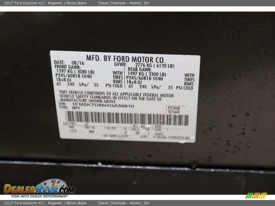 2017 Ford Explorer XLT Magnetic / Ebony Black Photo #20