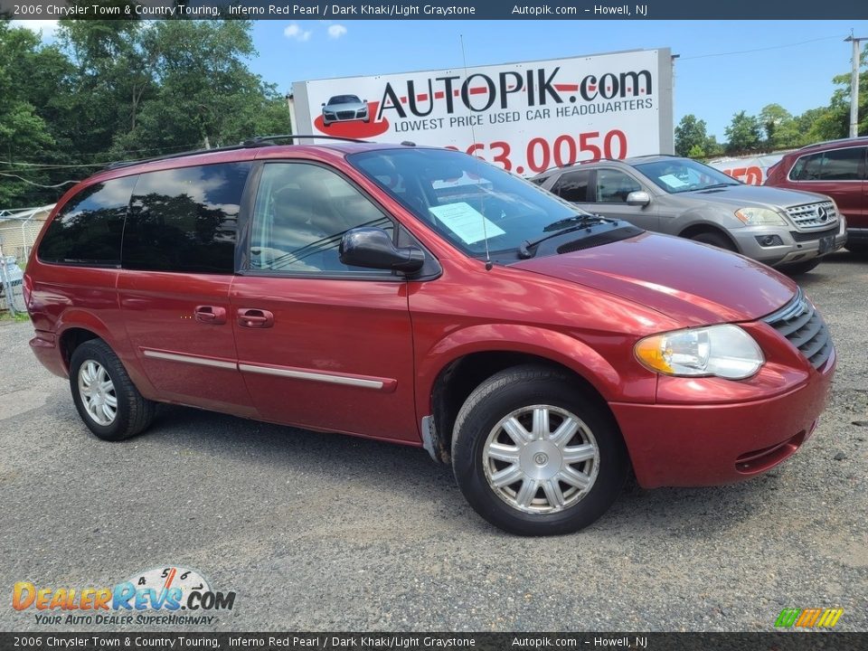 2006 Chrysler Town & Country Touring Inferno Red Pearl / Dark Khaki/Light Graystone Photo #1