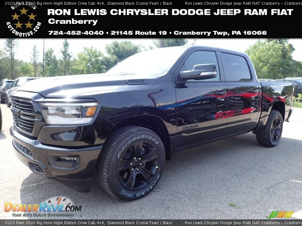 2020 Ram 1500 Big Horn Night Edition Crew Cab 4x4 Diamond Black Crystal Pearl / Black Photo #1