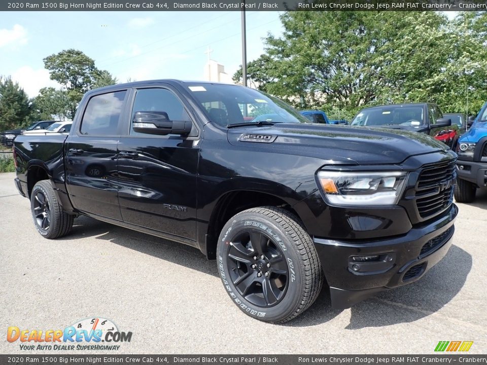 2020 Ram 1500 Big Horn Night Edition Crew Cab 4x4 Diamond Black Crystal Pearl / Black Photo #3