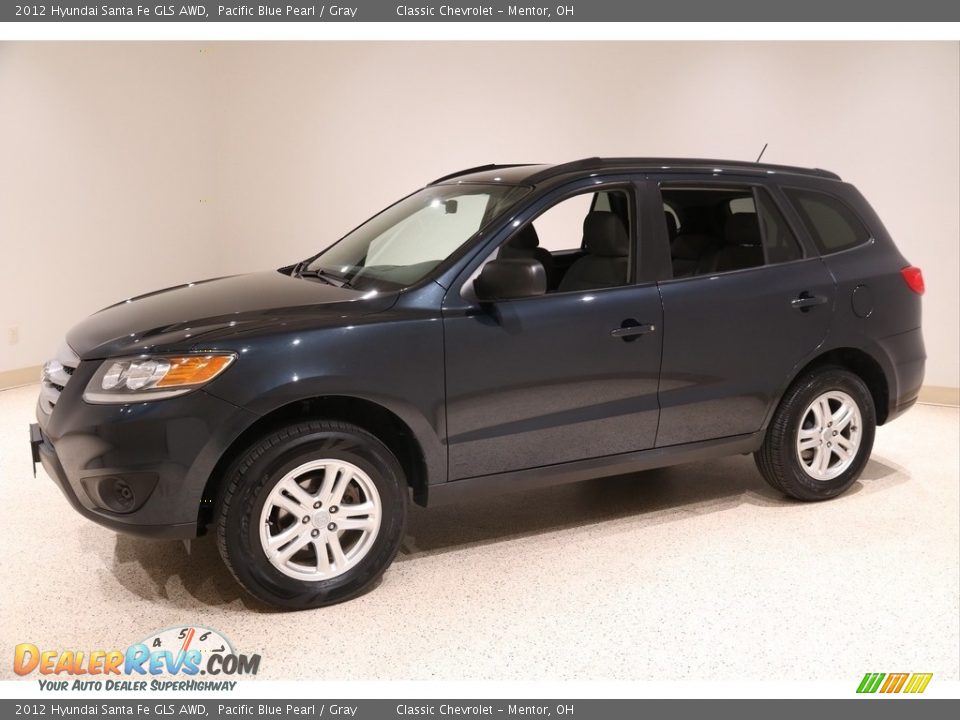 2012 Hyundai Santa Fe GLS AWD Pacific Blue Pearl / Gray Photo #3