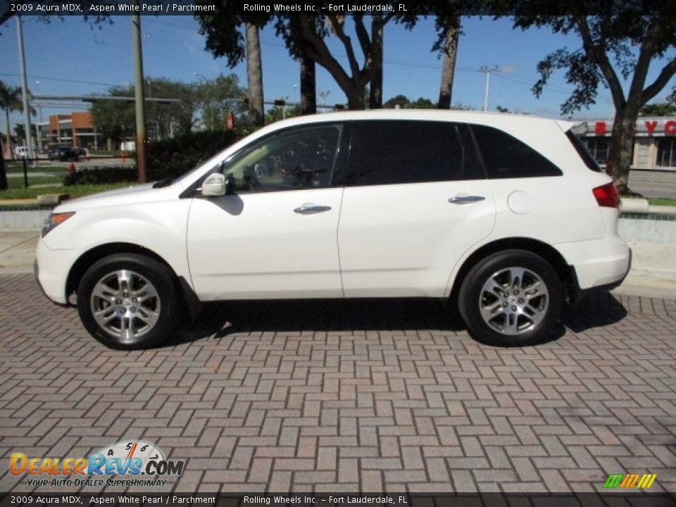 2009 Acura MDX Aspen White Pearl / Parchment Photo #3