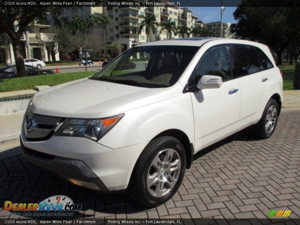 2009 Acura MDX Aspen White Pearl / Parchment Photo #35