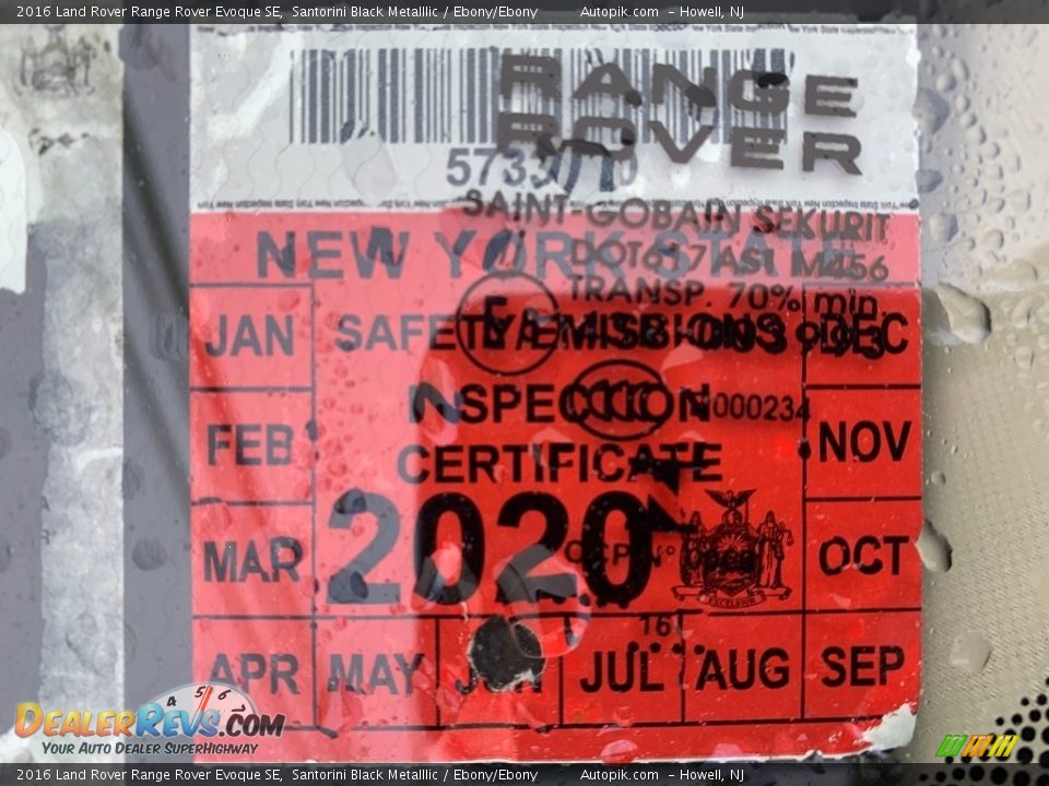 2016 Land Rover Range Rover Evoque SE Santorini Black Metalllic / Ebony/Ebony Photo #9
