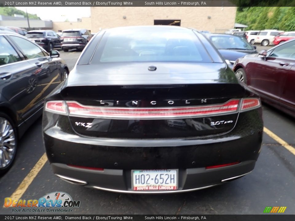 2017 Lincoln MKZ Reserve AWD Diamond Black / Ebony/Touring White Photo #3