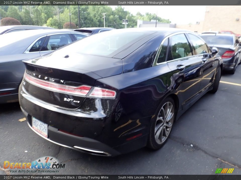 2017 Lincoln MKZ Reserve AWD Diamond Black / Ebony/Touring White Photo #4