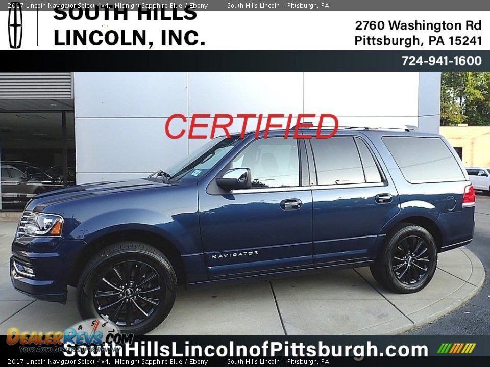 2017 Lincoln Navigator Select 4x4 Midnight Sapphire Blue / Ebony Photo #1