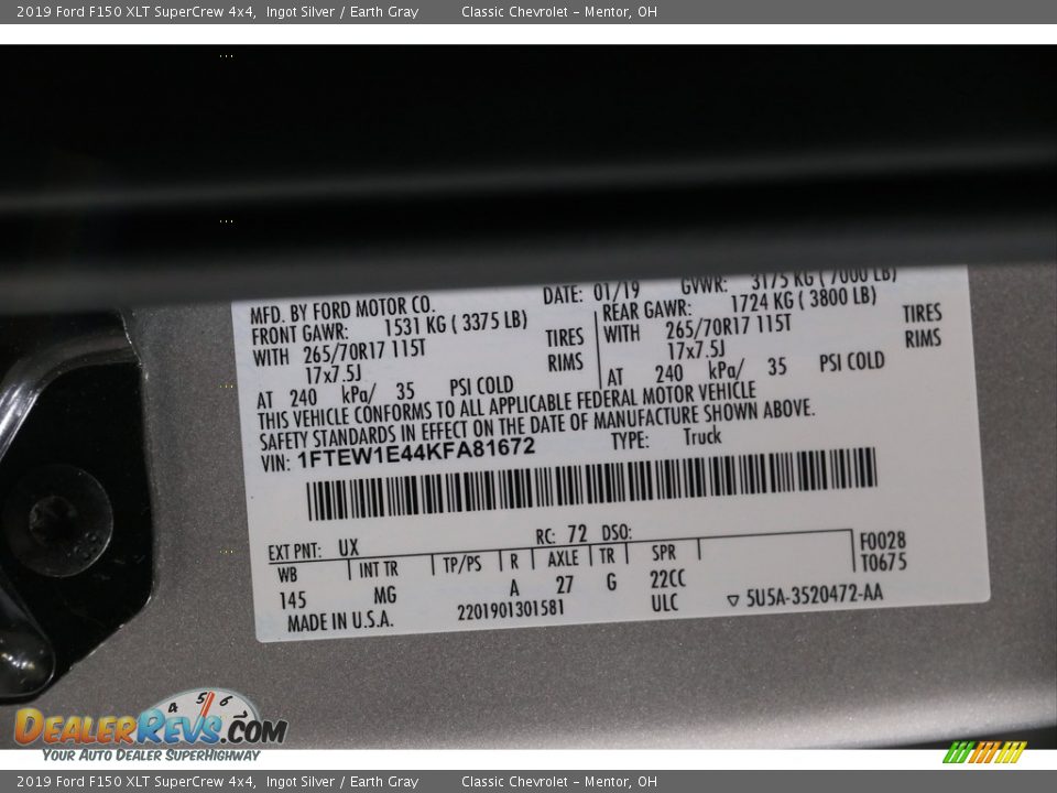 2019 Ford F150 XLT SuperCrew 4x4 Ingot Silver / Earth Gray Photo #19