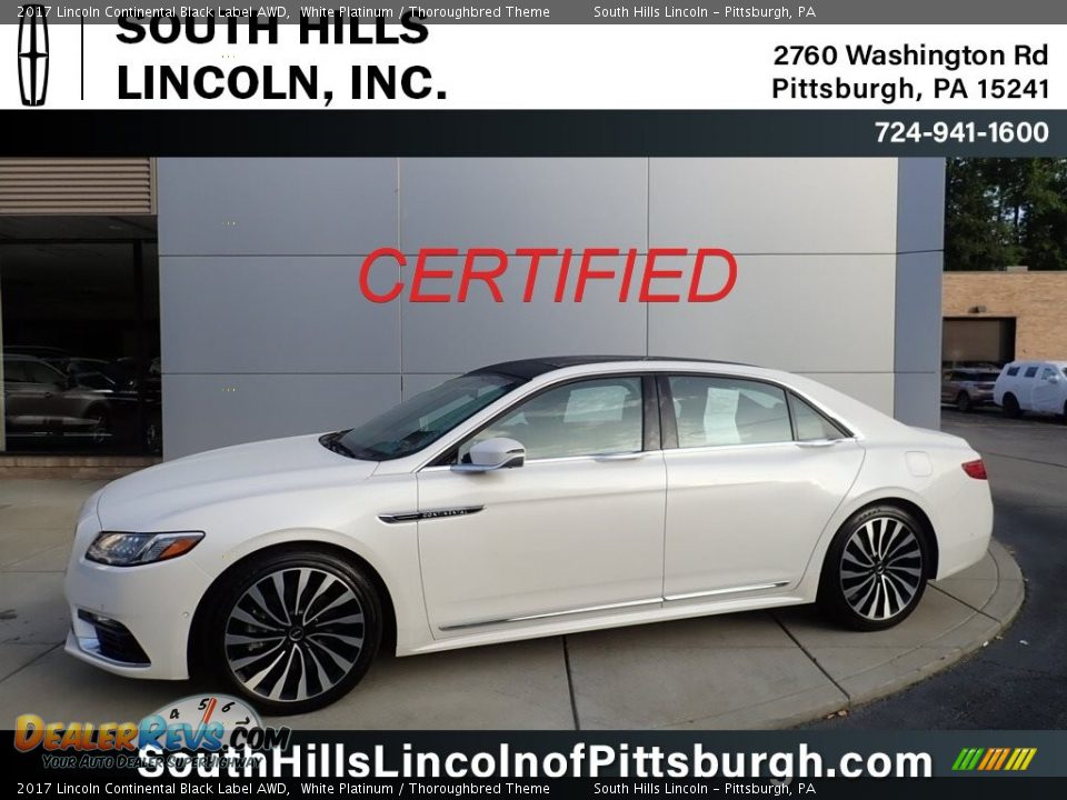 2017 Lincoln Continental Black Label AWD White Platinum / Thoroughbred Theme Photo #1