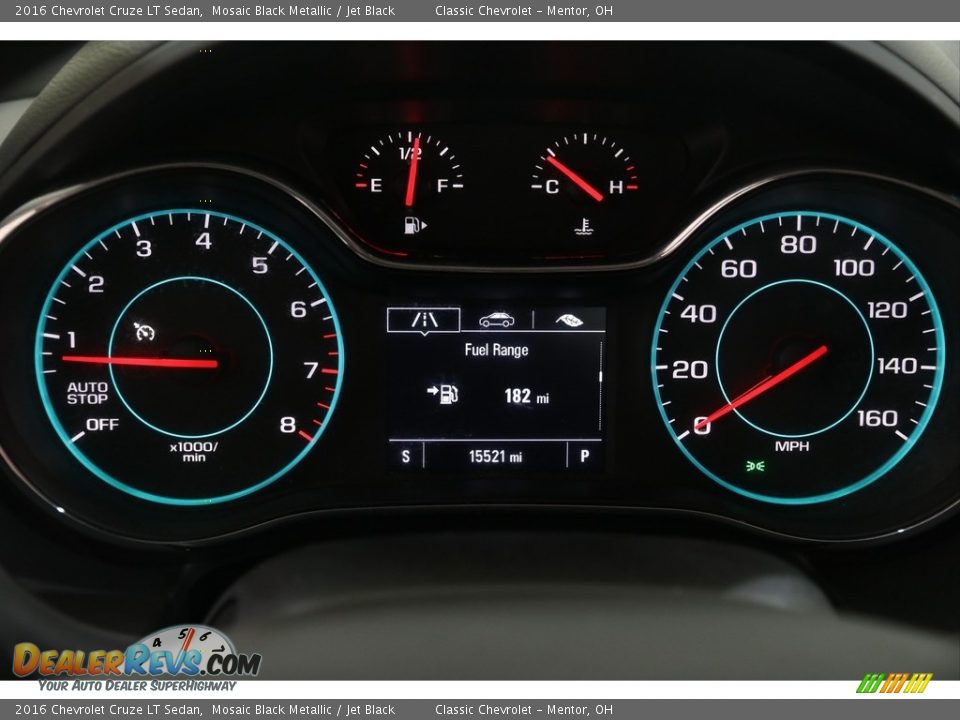 2016 Chevrolet Cruze LT Sedan Mosaic Black Metallic / Jet Black Photo #8