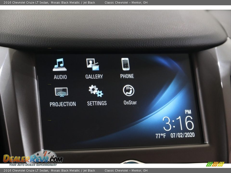 2016 Chevrolet Cruze LT Sedan Mosaic Black Metallic / Jet Black Photo #10