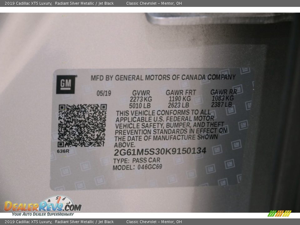 2019 Cadillac XTS Luxury Radiant Silver Metallic / Jet Black Photo #27