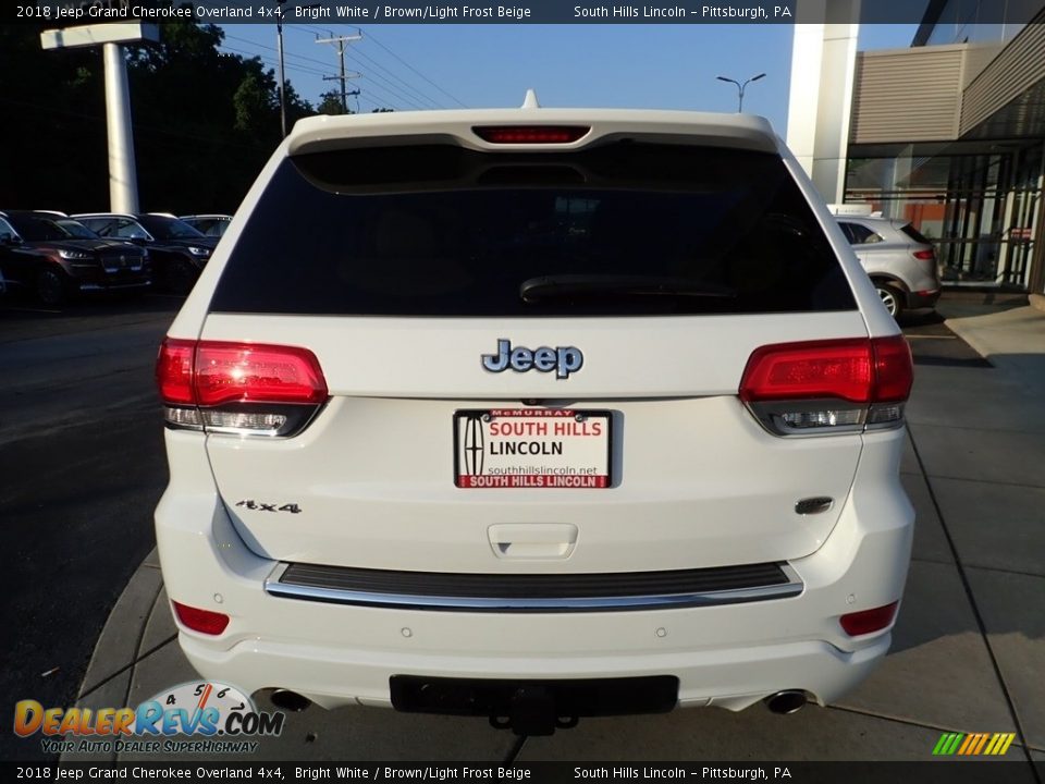 2018 Jeep Grand Cherokee Overland 4x4 Bright White / Brown/Light Frost Beige Photo #4