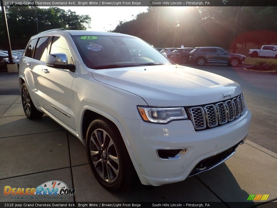 2018 Jeep Grand Cherokee Overland 4x4 Bright White / Brown/Light Frost Beige Photo #8