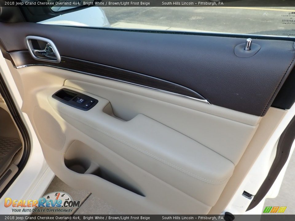 2018 Jeep Grand Cherokee Overland 4x4 Bright White / Brown/Light Frost Beige Photo #13
