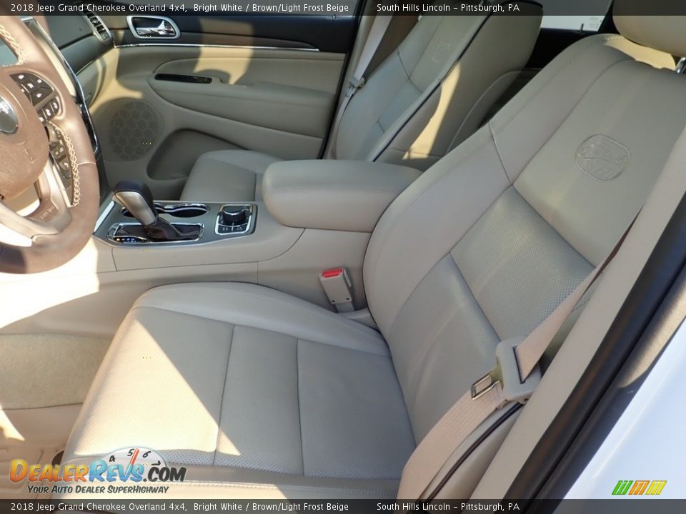 2018 Jeep Grand Cherokee Overland 4x4 Bright White / Brown/Light Frost Beige Photo #15
