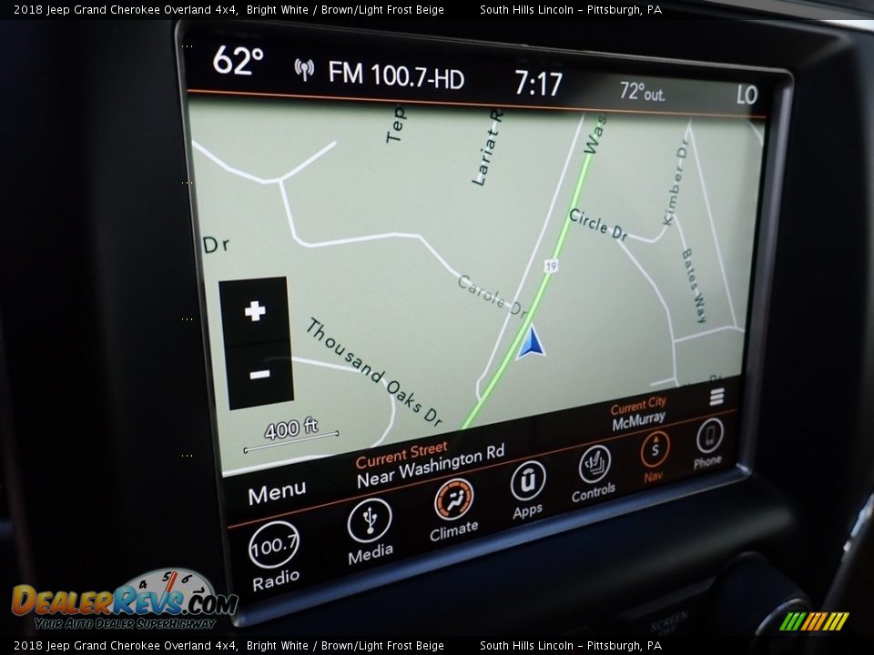 2018 Jeep Grand Cherokee Overland 4x4 Bright White / Brown/Light Frost Beige Photo #21