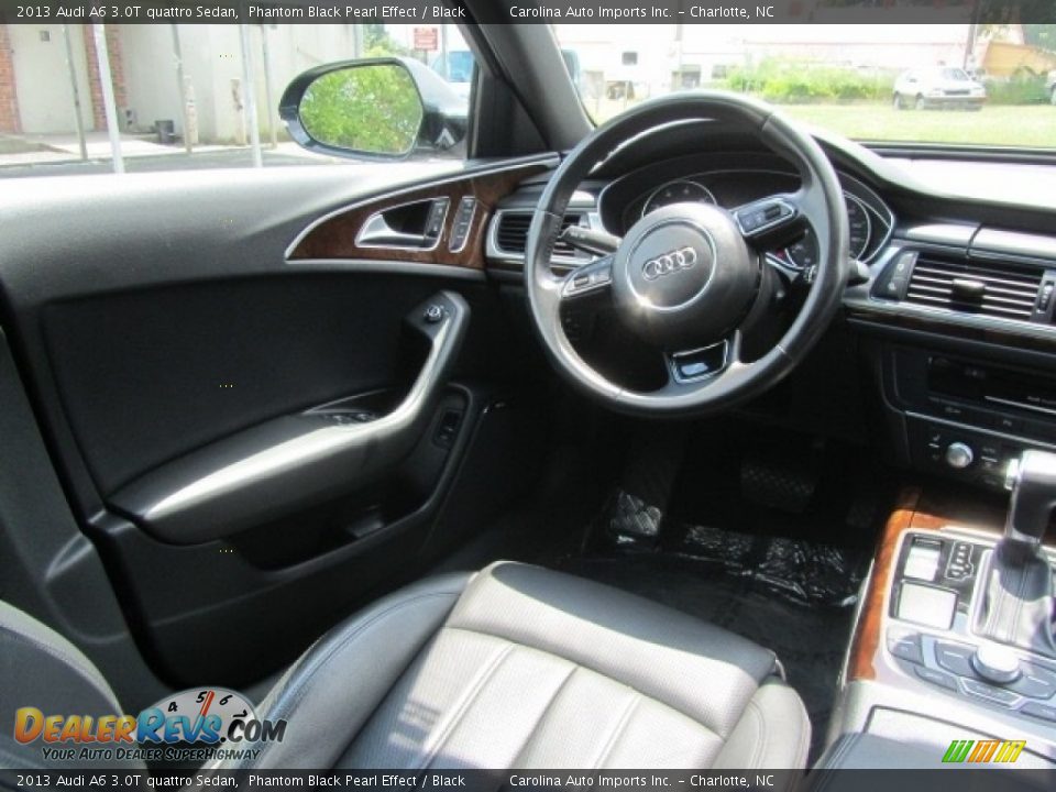 2013 Audi A6 3.0T quattro Sedan Phantom Black Pearl Effect / Black Photo #12
