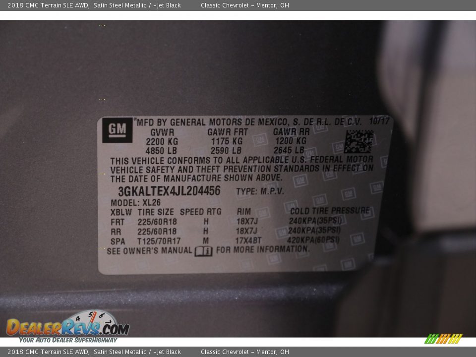 2018 GMC Terrain SLE AWD Satin Steel Metallic / ­Jet Black Photo #22