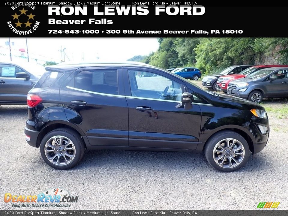 2020 Ford EcoSport Titanium Shadow Black / Medium Light Stone Photo #1