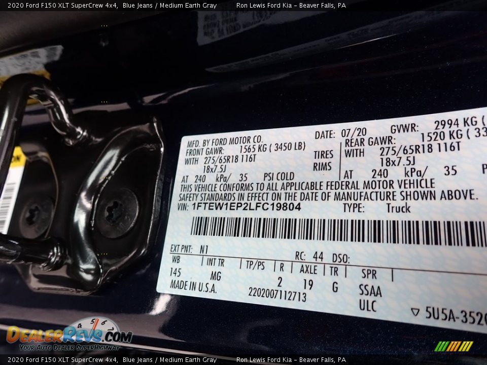 2020 Ford F150 XLT SuperCrew 4x4 Blue Jeans / Medium Earth Gray Photo #15