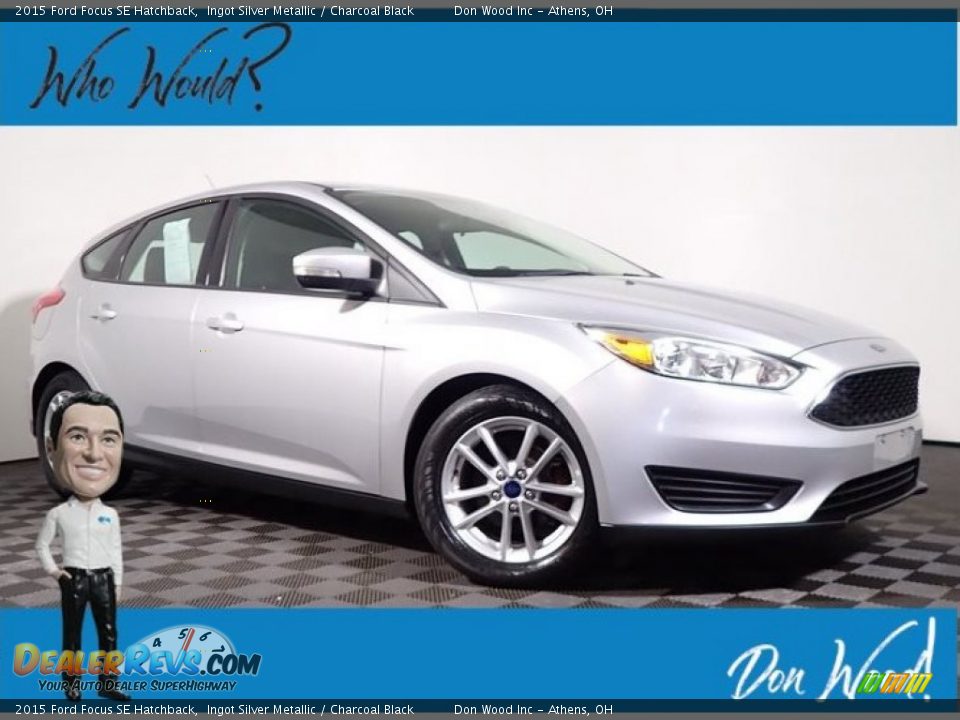 2015 Ford Focus SE Hatchback Ingot Silver Metallic / Charcoal Black Photo #1