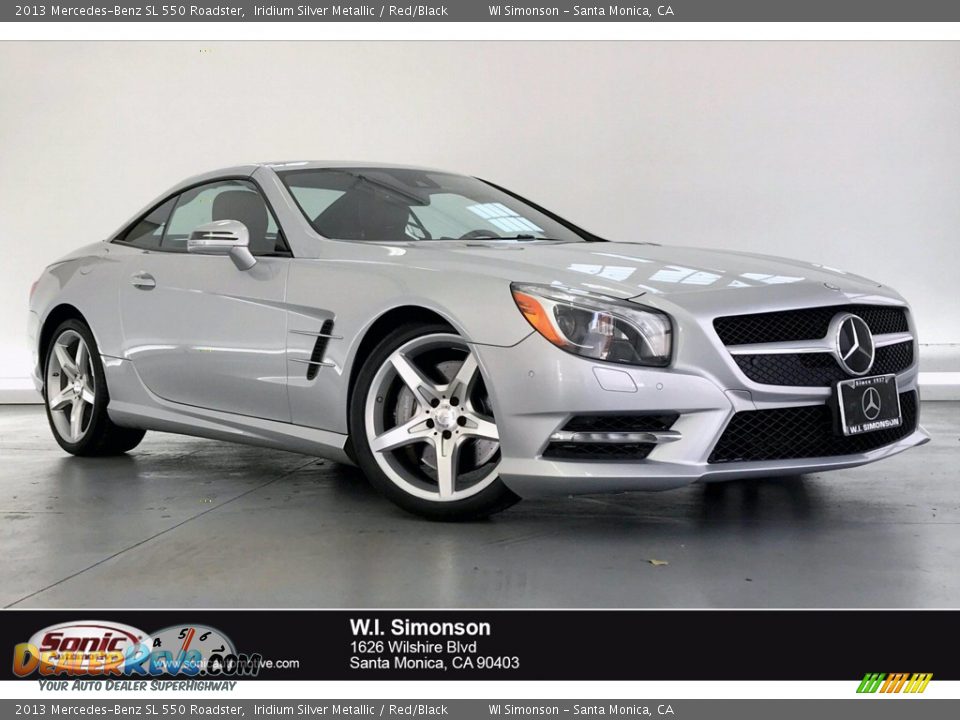2013 Mercedes-Benz SL 550 Roadster Iridium Silver Metallic / Red/Black Photo #1