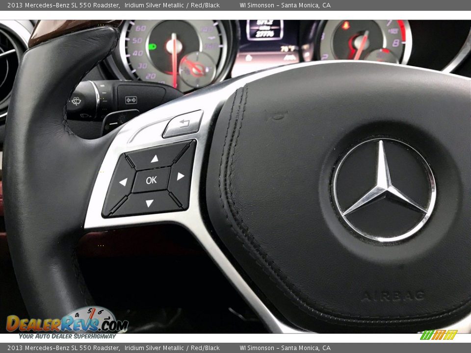 2013 Mercedes-Benz SL 550 Roadster Iridium Silver Metallic / Red/Black Photo #16