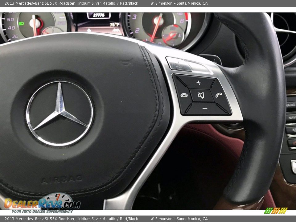 2013 Mercedes-Benz SL 550 Roadster Iridium Silver Metallic / Red/Black Photo #17
