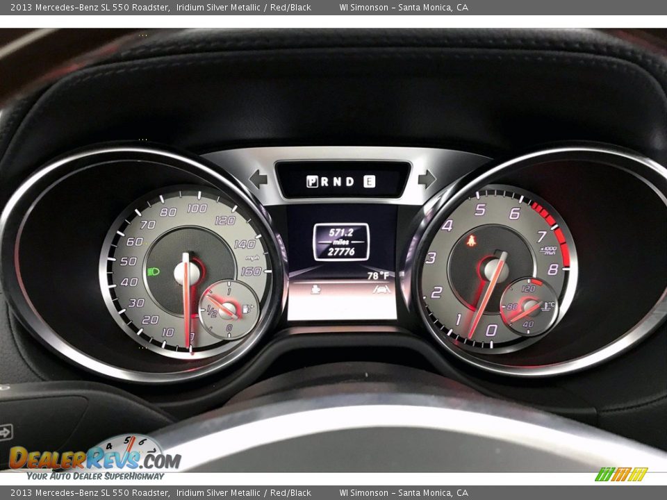 2013 Mercedes-Benz SL 550 Roadster Iridium Silver Metallic / Red/Black Photo #18