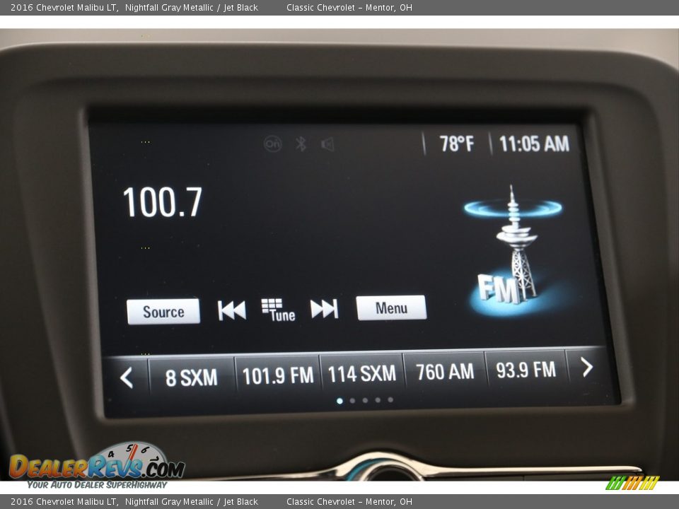 2016 Chevrolet Malibu LT Nightfall Gray Metallic / Jet Black Photo #11