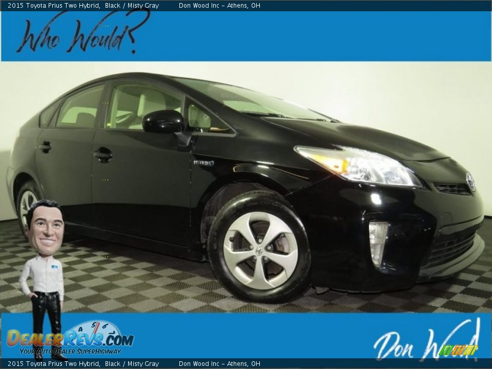 2015 Toyota Prius Two Hybrid Black / Misty Gray Photo #1