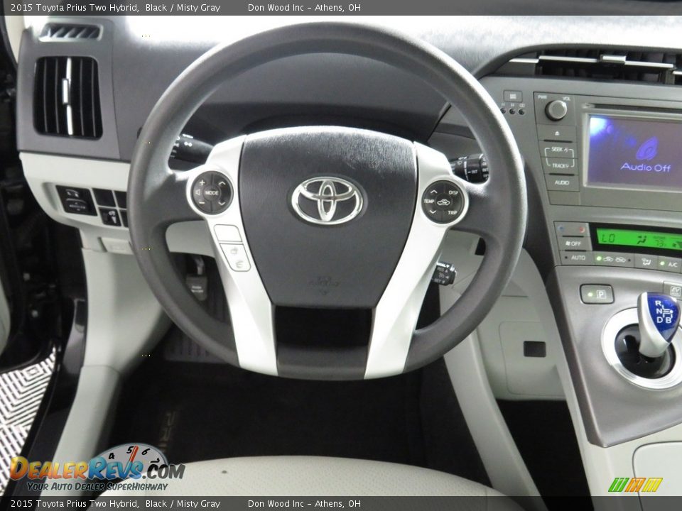 2015 Toyota Prius Two Hybrid Black / Misty Gray Photo #30