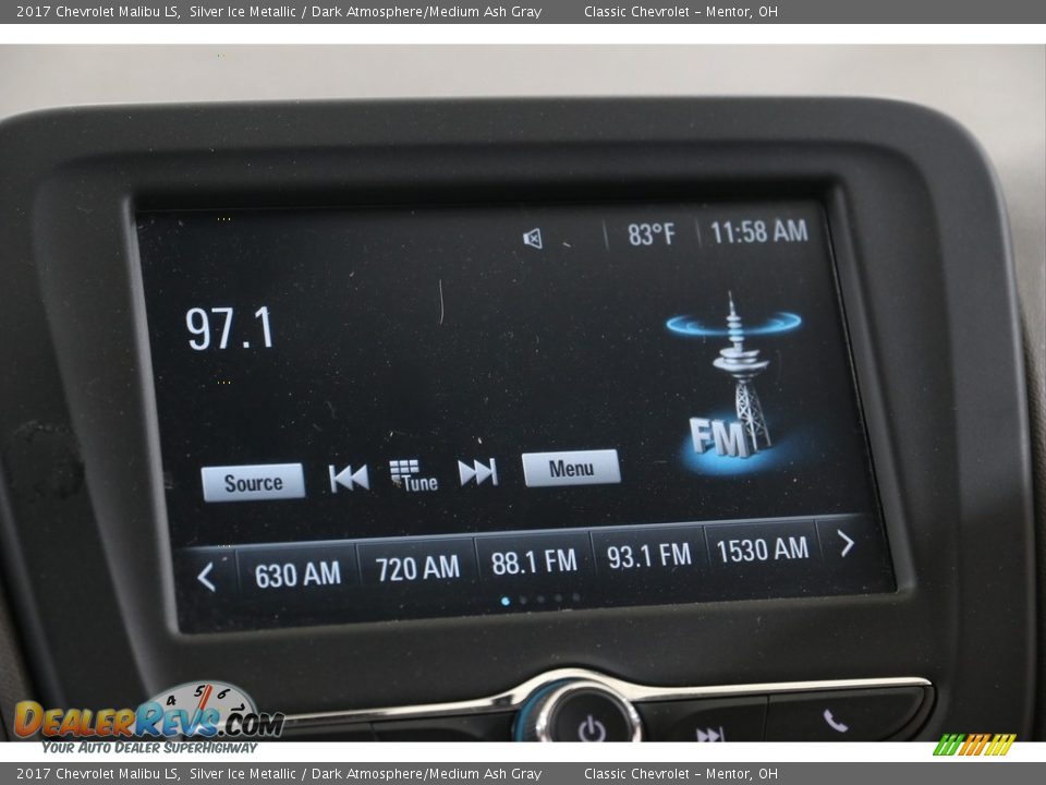 2017 Chevrolet Malibu LS Silver Ice Metallic / Dark Atmosphere/Medium Ash Gray Photo #11