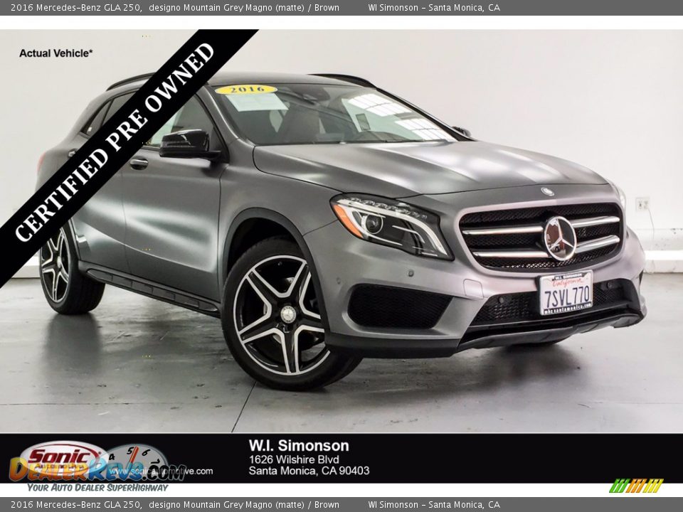 2016 Mercedes-Benz GLA 250 designo Mountain Grey Magno (matte) / Brown Photo #1