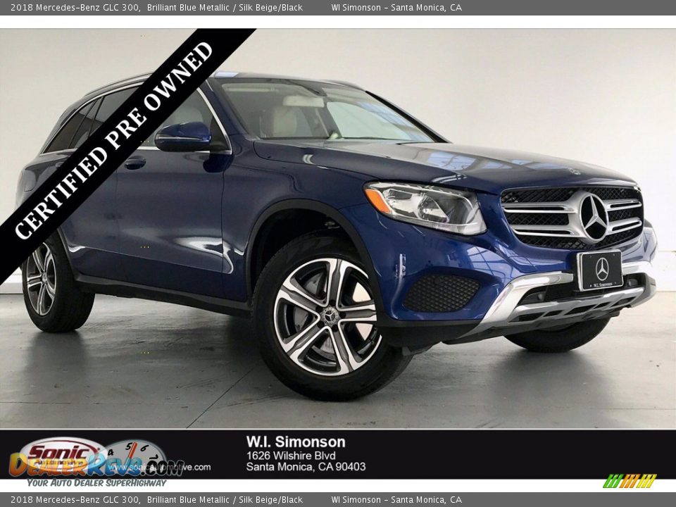 2018 Mercedes-Benz GLC 300 Brilliant Blue Metallic / Silk Beige/Black Photo #1