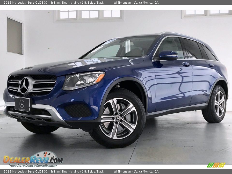 2018 Mercedes-Benz GLC 300 Brilliant Blue Metallic / Silk Beige/Black Photo #12