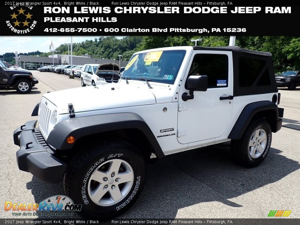 2017 Jeep Wrangler Sport 4x4 Bright White / Black Photo #1