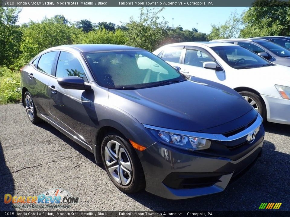 2018 Honda Civic LX Sedan Modern Steel Metallic / Black Photo #4