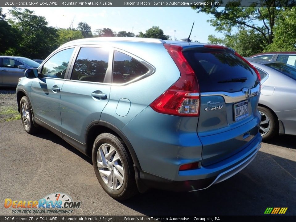 2016 Honda CR-V EX-L AWD Mountain Air Metallic / Beige Photo #2