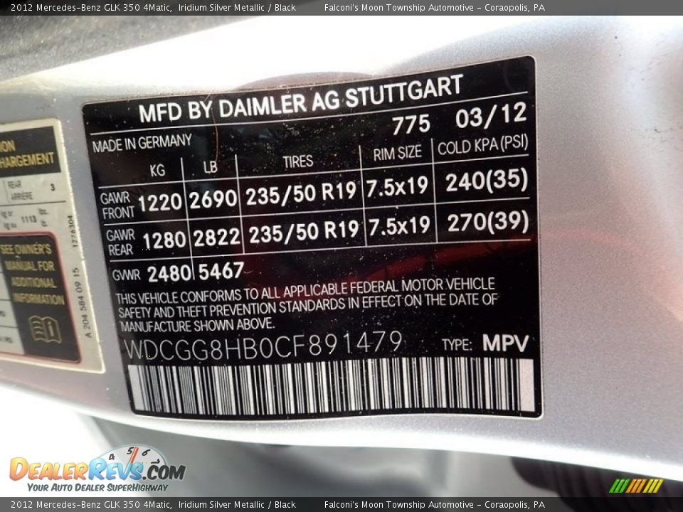 2012 Mercedes-Benz GLK 350 4Matic Iridium Silver Metallic / Black Photo #23