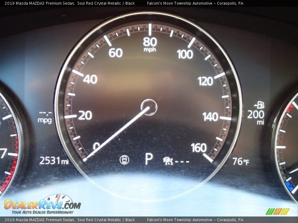 2019 Mazda MAZDA3 Premium Sedan Soul Red Crystal Metallic / Black Photo #24