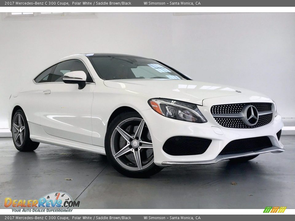 2017 Mercedes-Benz C 300 Coupe Polar White / Saddle Brown/Black Photo #34