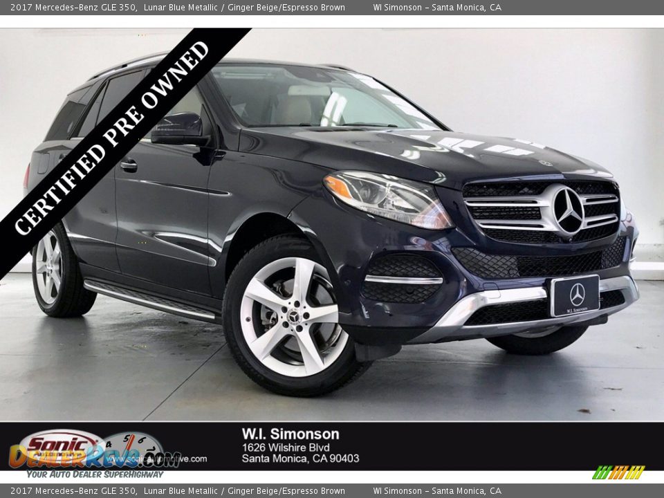 2017 Mercedes-Benz GLE 350 Lunar Blue Metallic / Ginger Beige/Espresso Brown Photo #1