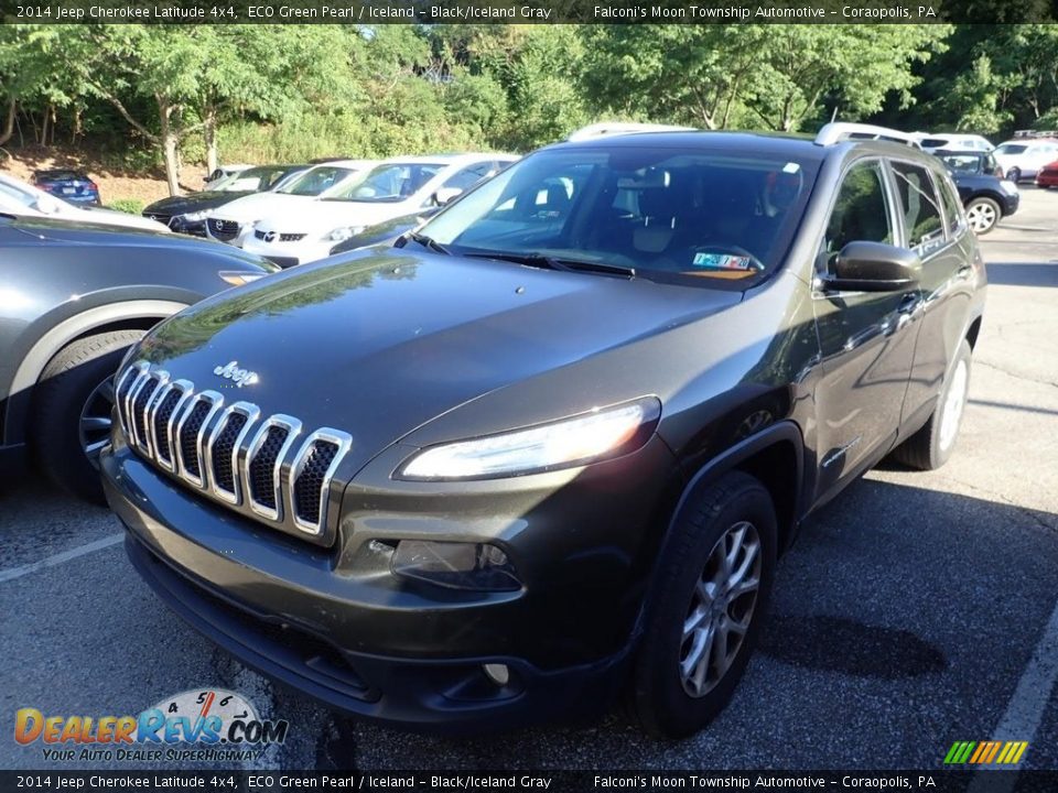 2014 Jeep Cherokee Latitude 4x4 ECO Green Pearl / Iceland - Black/Iceland Gray Photo #1