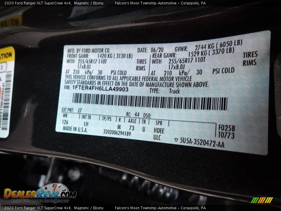 2020 Ford Ranger XLT SuperCrew 4x4 Magnetic / Ebony Photo #12