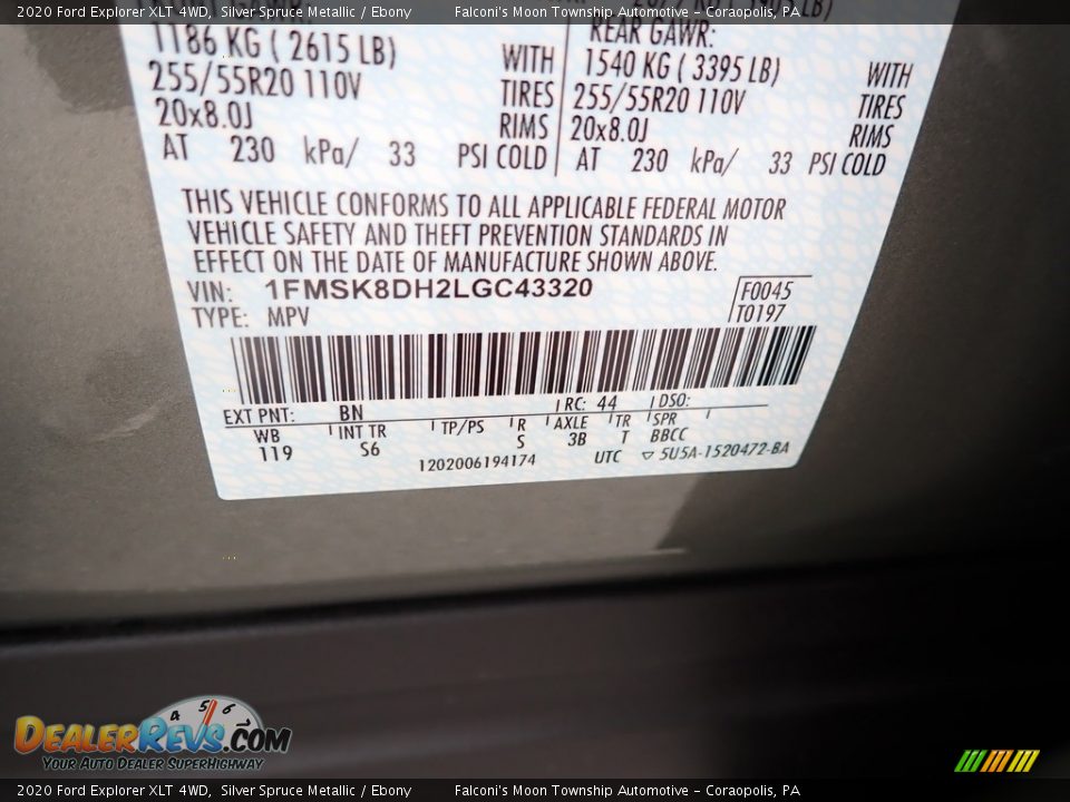 2020 Ford Explorer XLT 4WD Silver Spruce Metallic / Ebony Photo #12