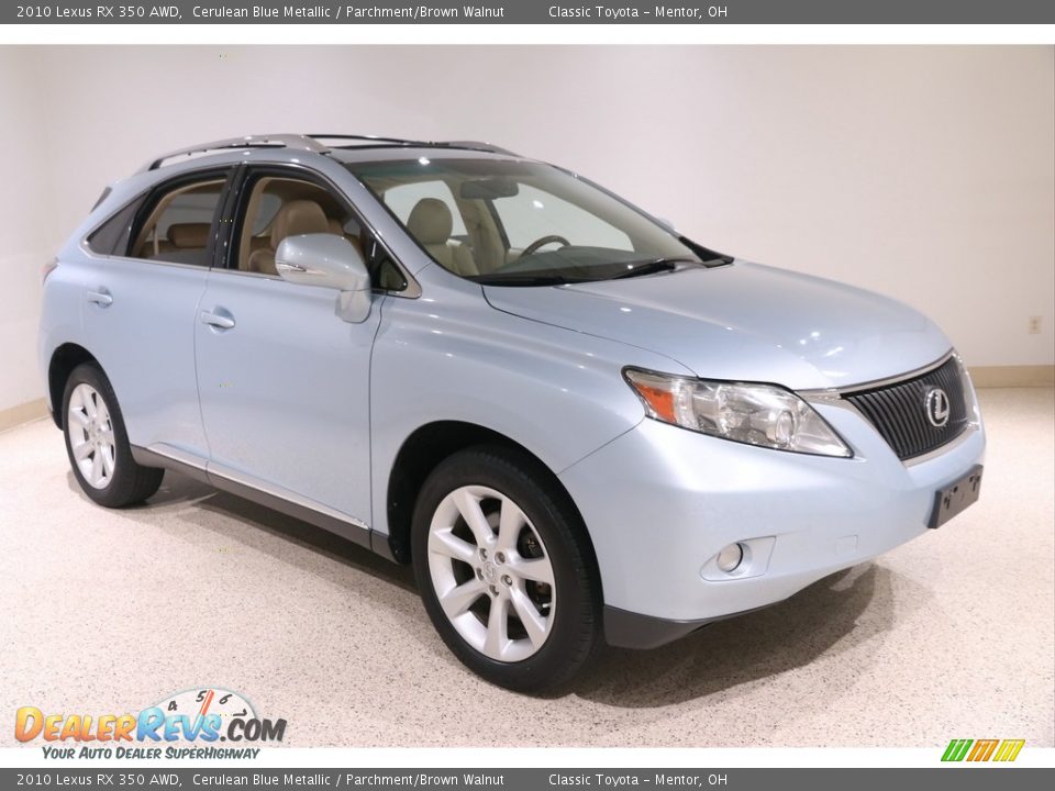 2010 Lexus RX 350 AWD Cerulean Blue Metallic / Parchment/Brown Walnut Photo #1