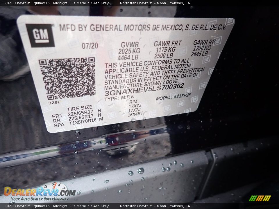 2020 Chevrolet Equinox LS Midnight Blue Metallic / Ash Gray Photo #15