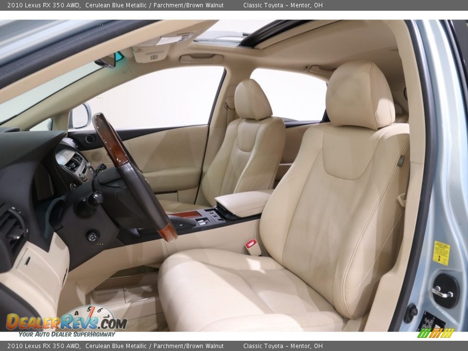 2010 Lexus RX 350 AWD Cerulean Blue Metallic / Parchment/Brown Walnut Photo #9